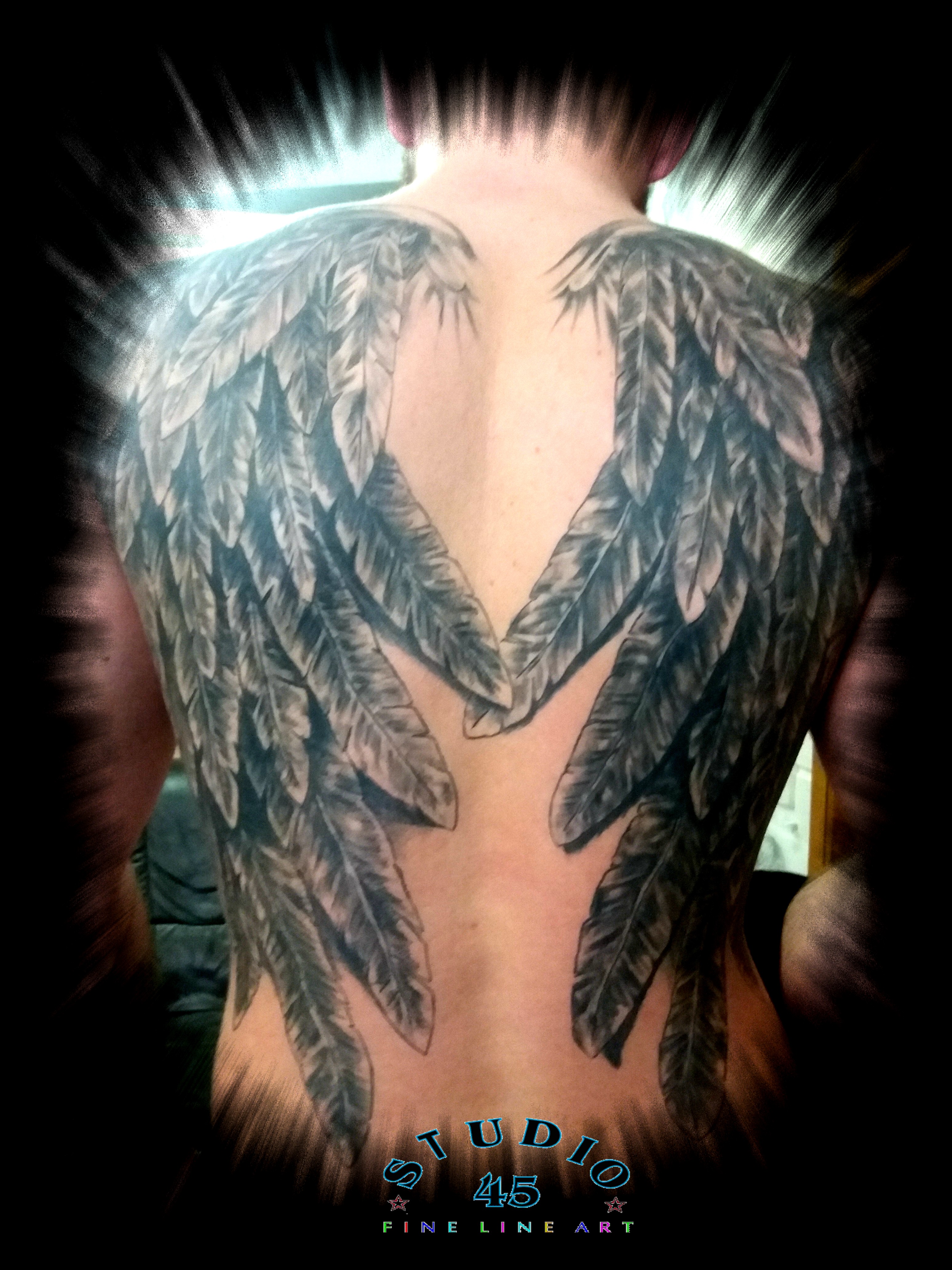 Komplettes Rücken Tattoo Männerflügel Recklinghausen STUDIO 45